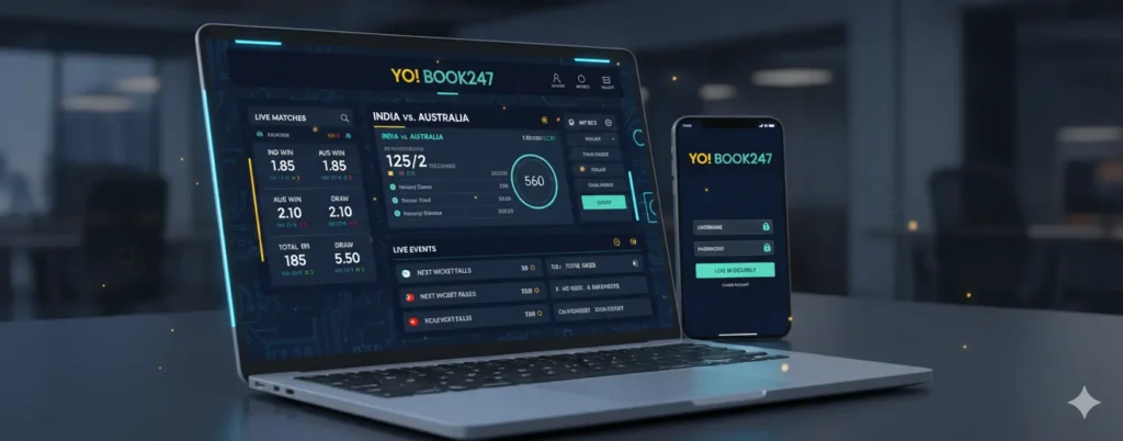 YoBook247 Cricket ID secure login and live cricket betting dashboard
