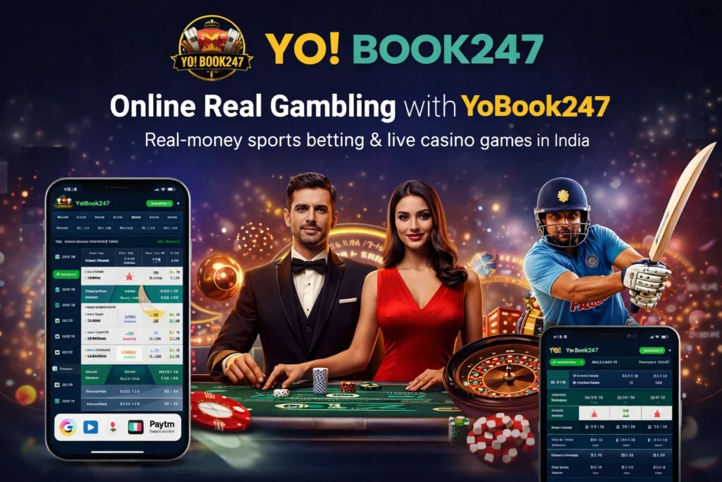 Online real gambling with YoBook247 featuring sports betting and live casino in India